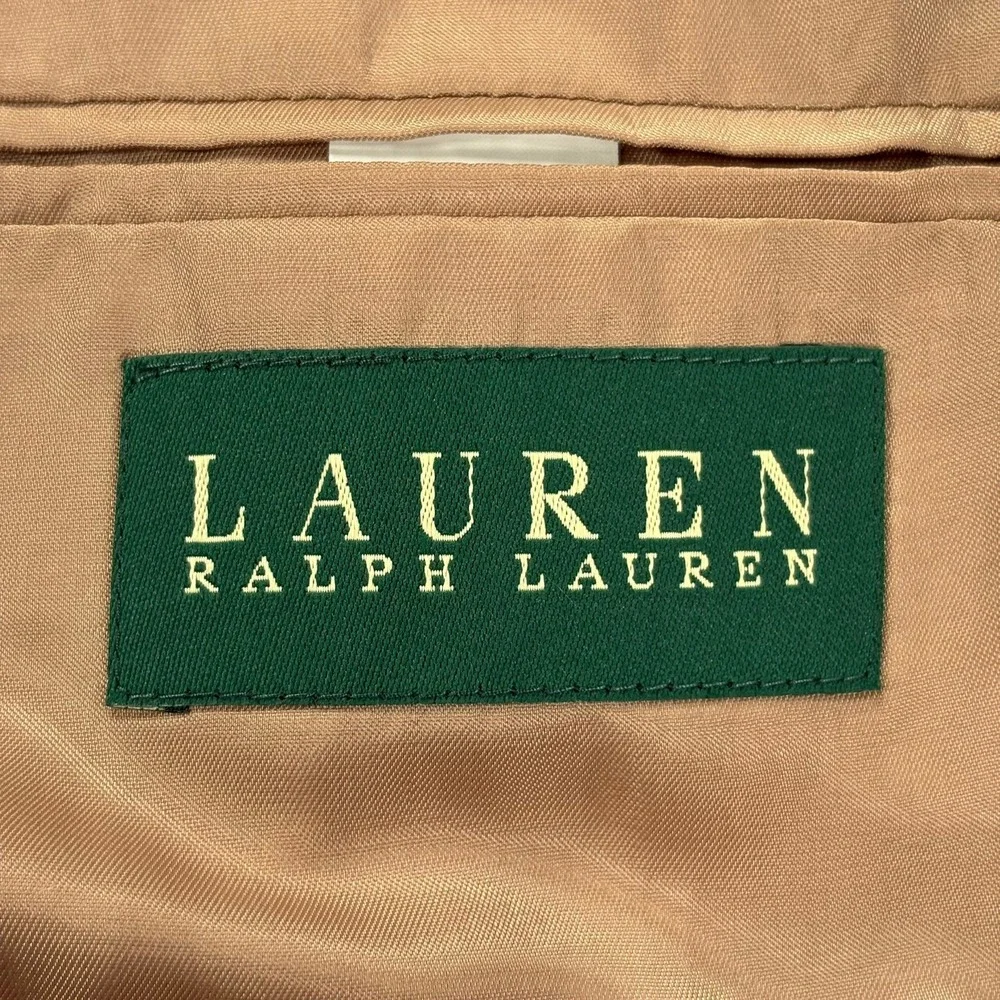 Lauren Ralph Lauren Wool Sport Coat Mens 46R Brown Herringbone 2 Button Blazer